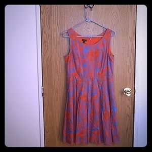 Orange and blue dress